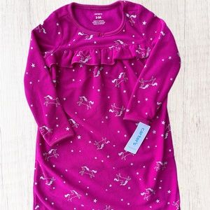 2/3 Girl Carter’s Unicorn Fleece Long Sleeve Nightgown